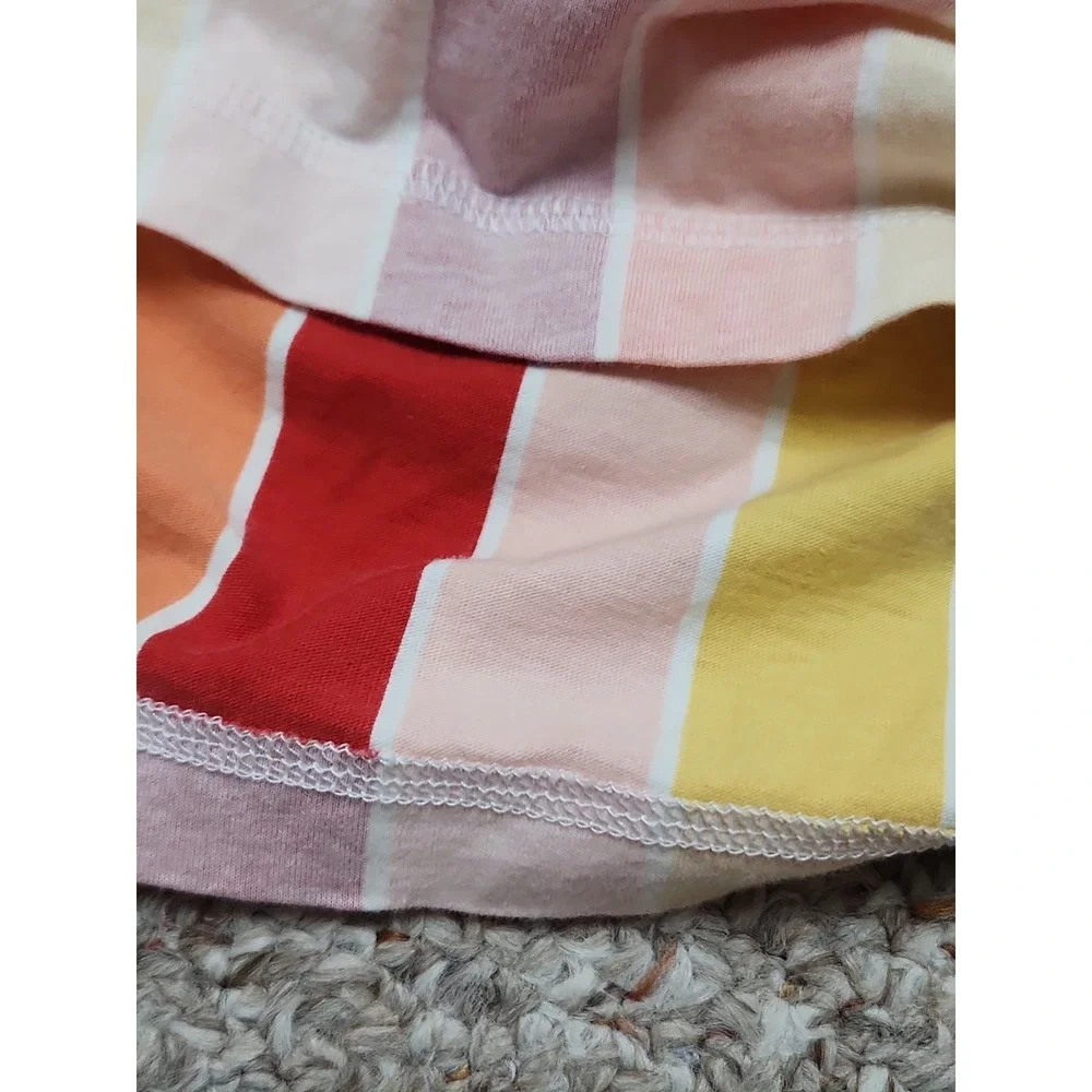 Nike‎ Womens 2X Cropped Tee Reverse Color Swoosh Logo Striped Retro